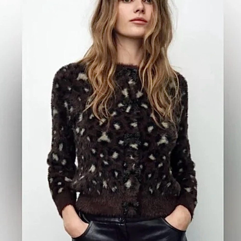 Leopard Print faux fur Zara Sweater